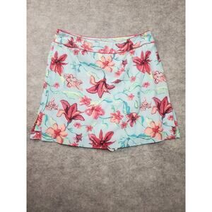 Women's Izod Size 8 Blue And Pink Floral Skort Activewear Golf Skort